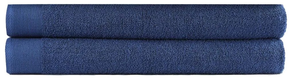 vidaXL Conj. toalhas sauna 2 pcs algodão 450 g. 80x200 cm azul-marinho