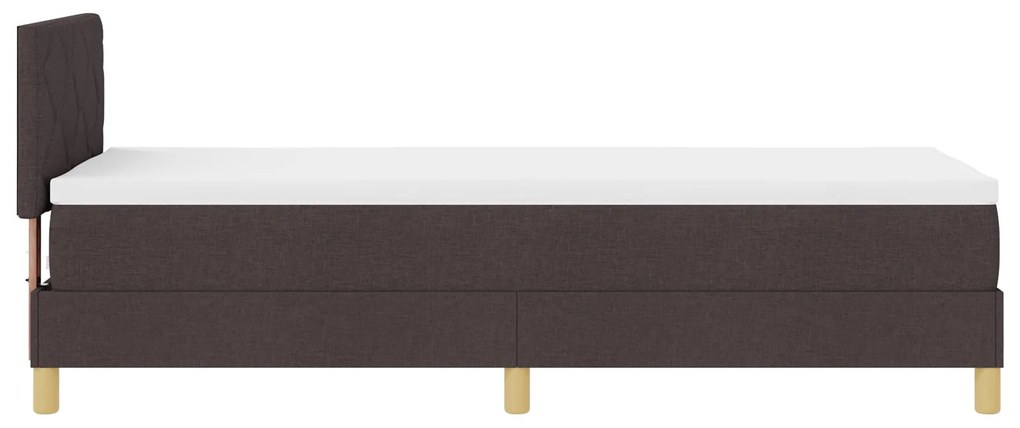 Cama Box Spring com Colchão Castanho Escuro 80x200 cm Tecido