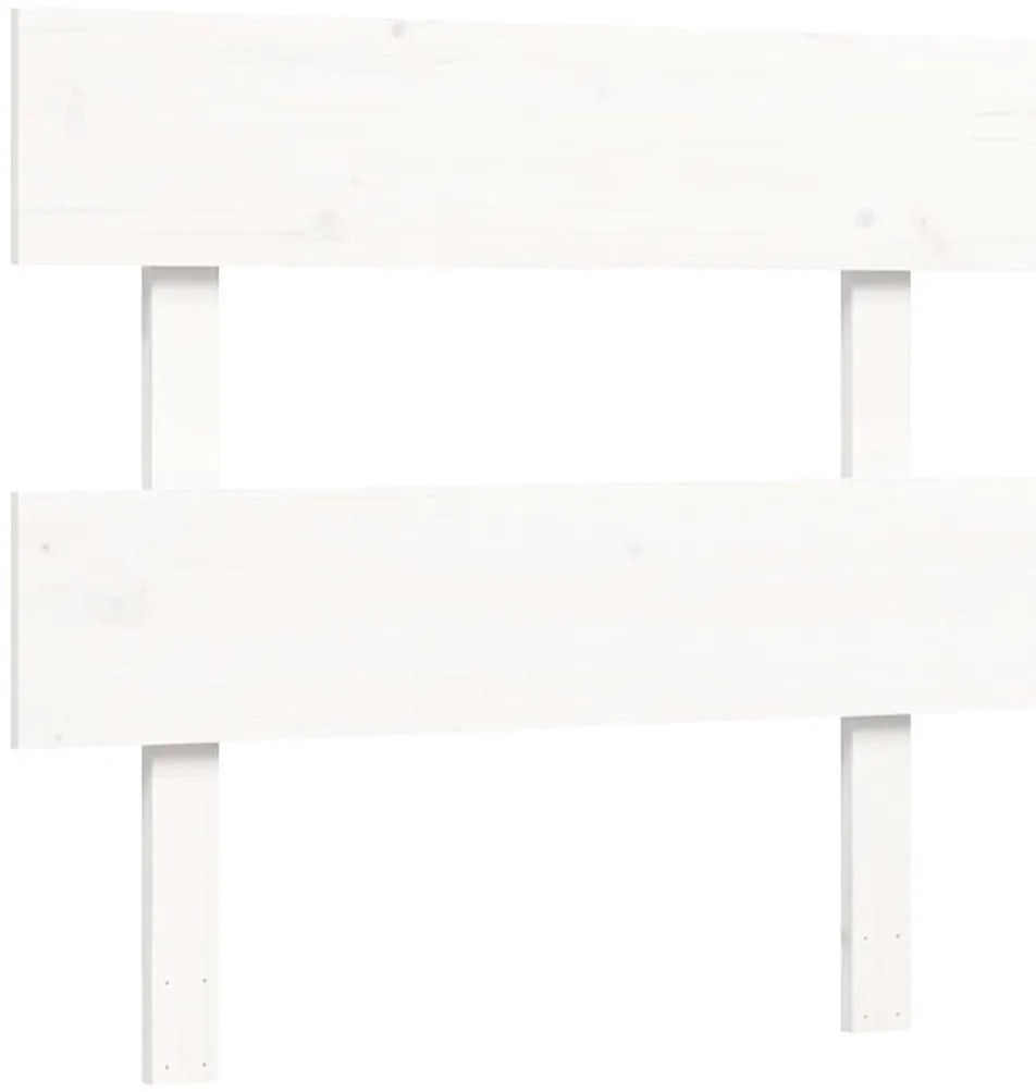 Cama sem colchão 90x200 cm madeira de pinho maciça branco