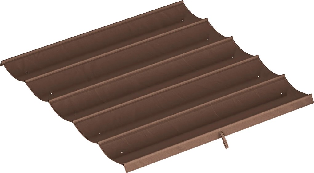 Outsunny Cobertura Pérgola 2,5x2,55cm Teto Substituição Retrátil 10 Orifícios Drenagem Resistente à Água Café | Aosom Portugal