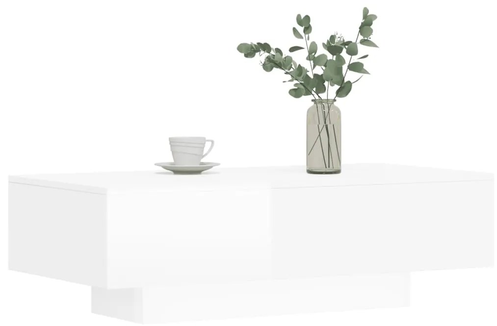 Mesa de Centro Inska de 100 cm - Branco Brilhante - Design Moderno