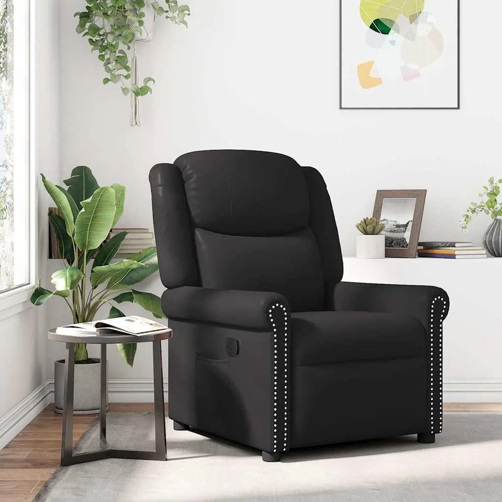 vidaXL Poltrona reclinável couro artificial castanho brilhante