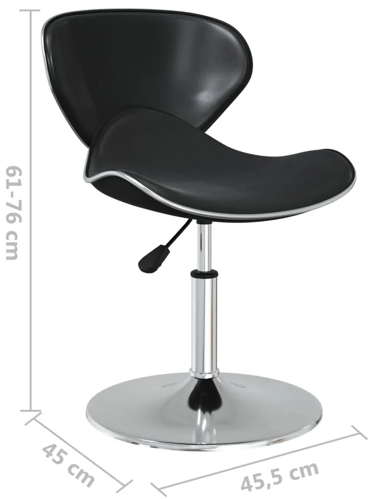 Cadeiras de jantar 2 pcs couro artificial preto