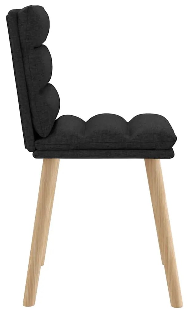 Cadeiras de jantar 4 pcs tecido preto