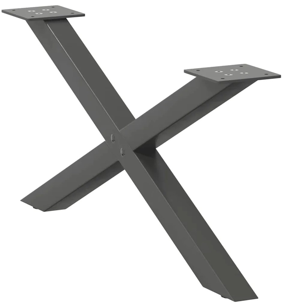 Pés para mesa de centro em formato de X, 2 peças, antracite, 70x(30-31