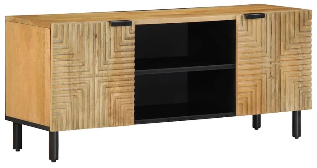 Móvel de TV castanho 105x33x46 cm madeira de mangueira maciça