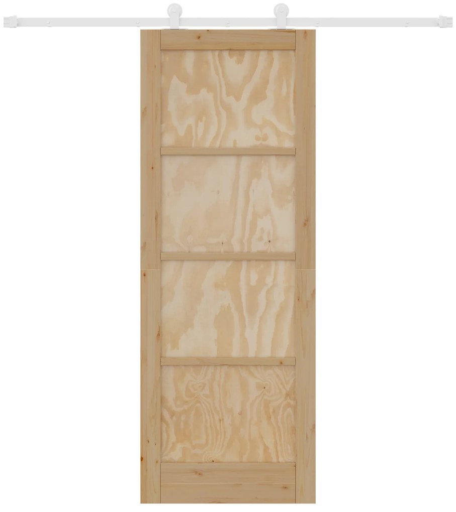 Porta de Correr vidaXL com Conjunto de Hardware 'ORKDAL'Madeira Maciça