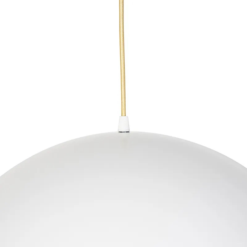 Candeeiro de suspensão industrial branco com ouro 50 cm - Magna Eco Industrial,Moderno