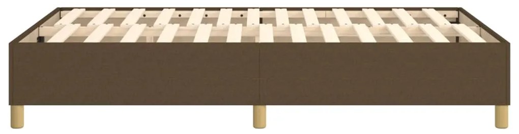 Estrutura de cama sem colchão 120x200 cm tecido castanho-escuro