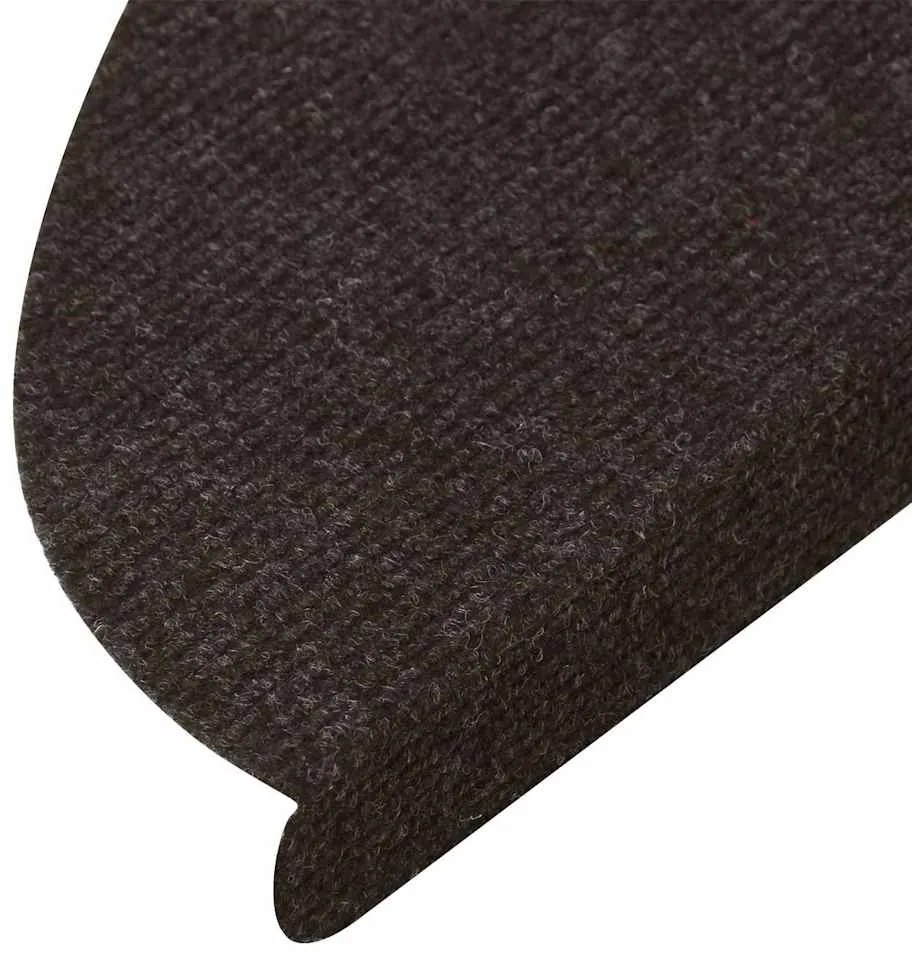 Tapetes de escada adesivos 30 pcs 56x17x3 cm preto