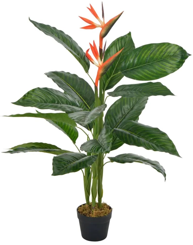 280197 vidaXL Planta estrelícia artificial com vaso 100 cm vermelho