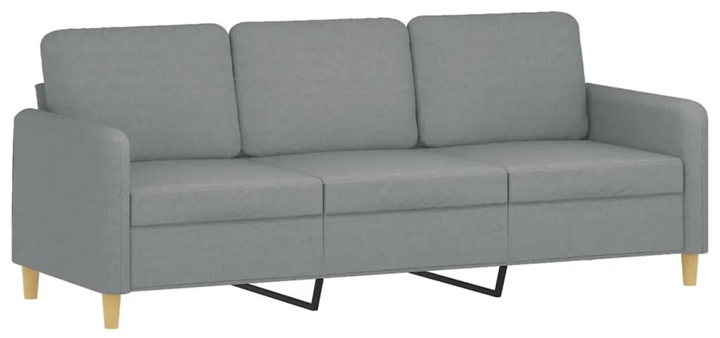4 pcs conjunto de sofás com almofadas tecido cinzento-claro