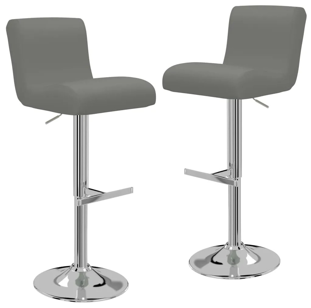 vidaXL Bancos de bar 2 pcs couro artificial cinzento