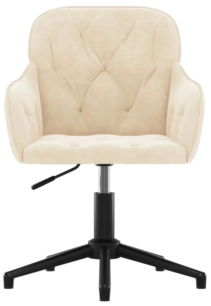 Cadeiras de jantar giratórias 2 pcs veludo cor creme