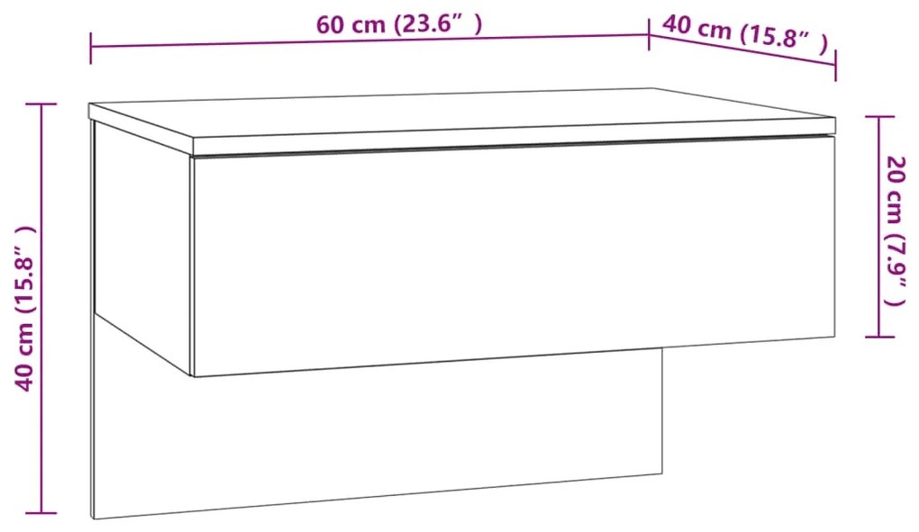 Mesas de cabeceira montagem na parede 2 pcs branco brilhante