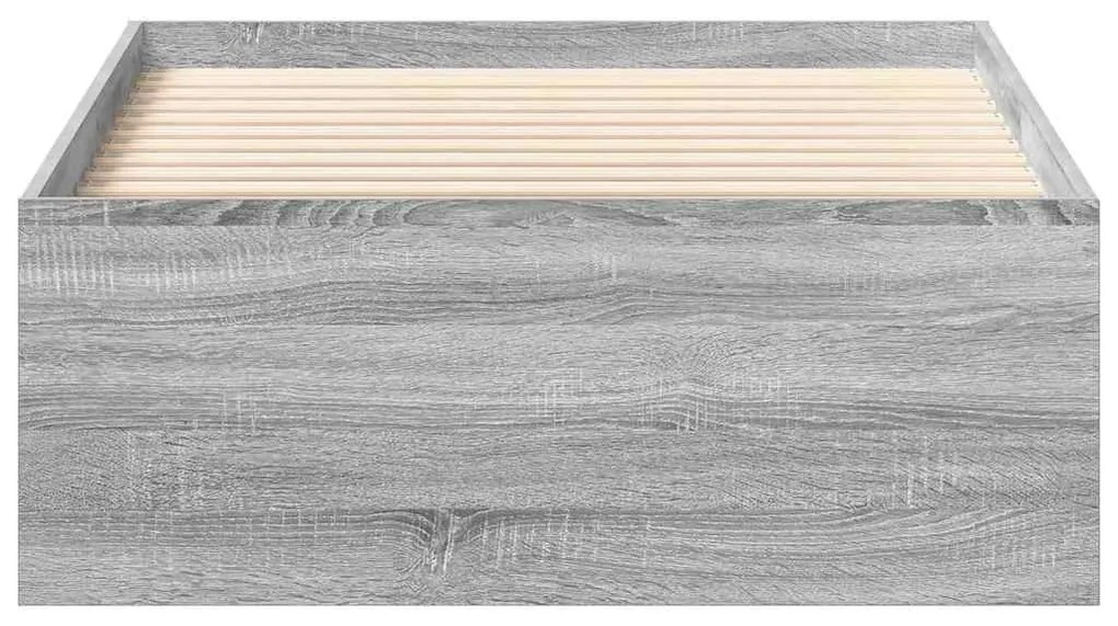 Estrutura de cama solteiro 75x190 cm cinzento sonoma
