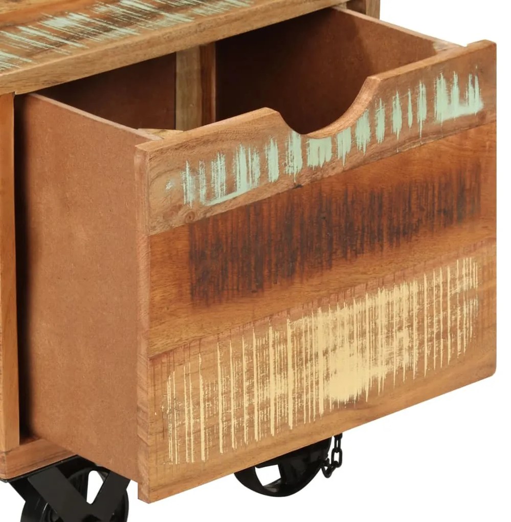 Mesa de apoio 40x40x45 cm madeira reciclada maciça