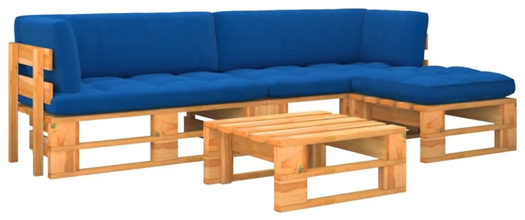 4 pcs conjunto lounge paletes pinho impregnado castanho mel