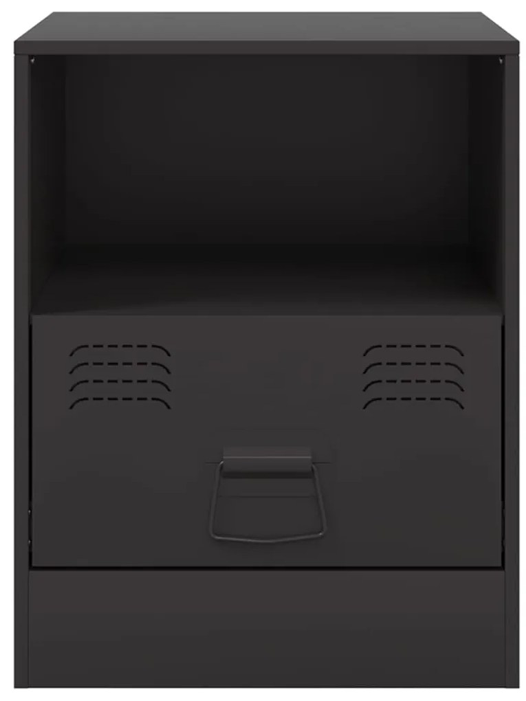 Mesa de cabeceira 34,5x39x44 cm aço preto