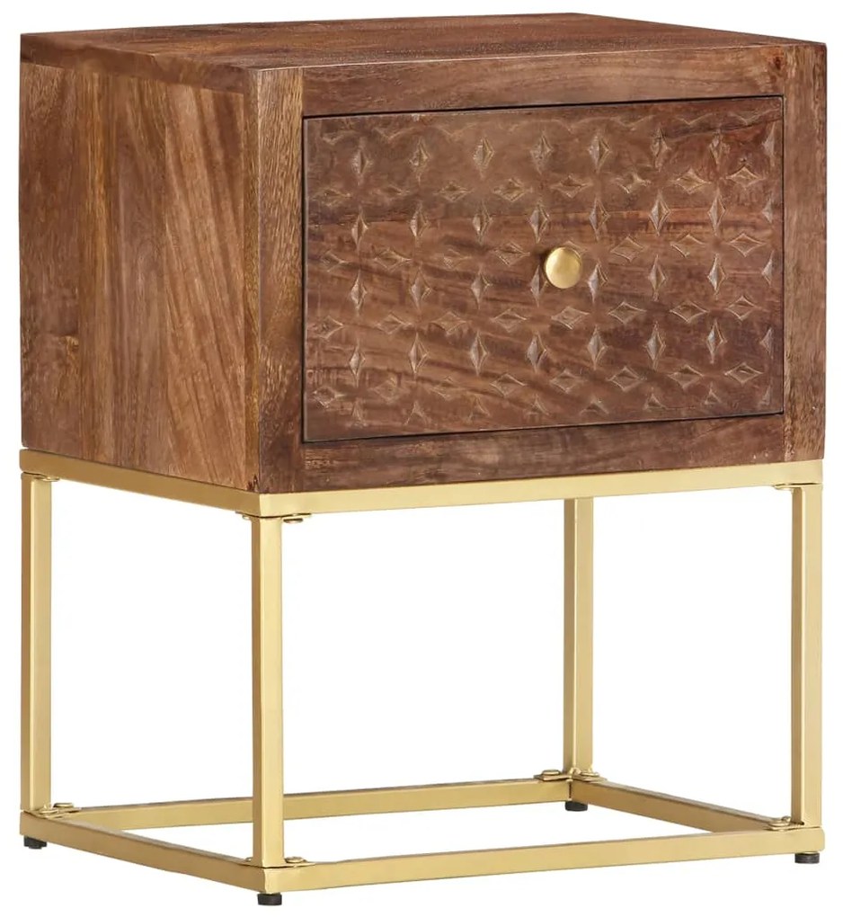 vidaXL Mesa de cabeceira 40x30x50 cm madeira de mangueira maciça