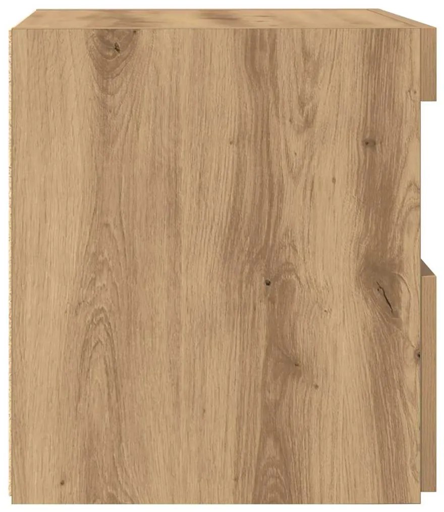 Camas de cabeceira vidaXL com luzes LED 2 pcs Carvalho Artisan 50x40x4