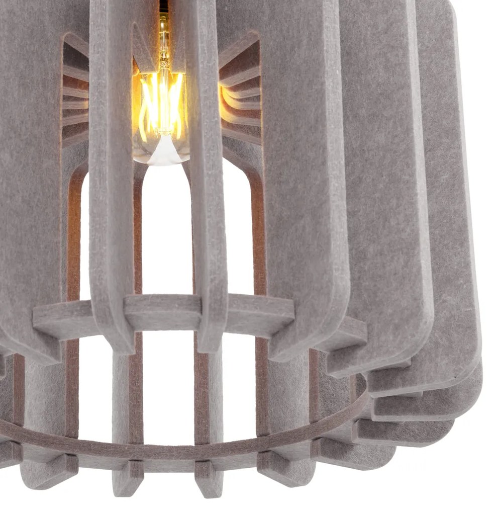 Candeeiro suspenso retro preto com abajur taupe - Felt Retro