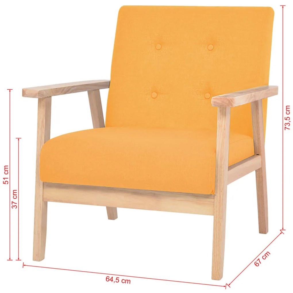 Poltrona em tecido amarelo