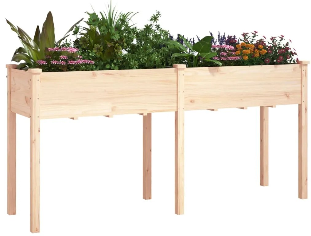 Vaso/floreira c/ forro 161x45x76 cm madeira de abeto maciça