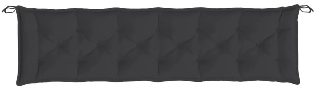 Almofadões banco jardim 2 pcs 200x50x7cm tecido oxford preto