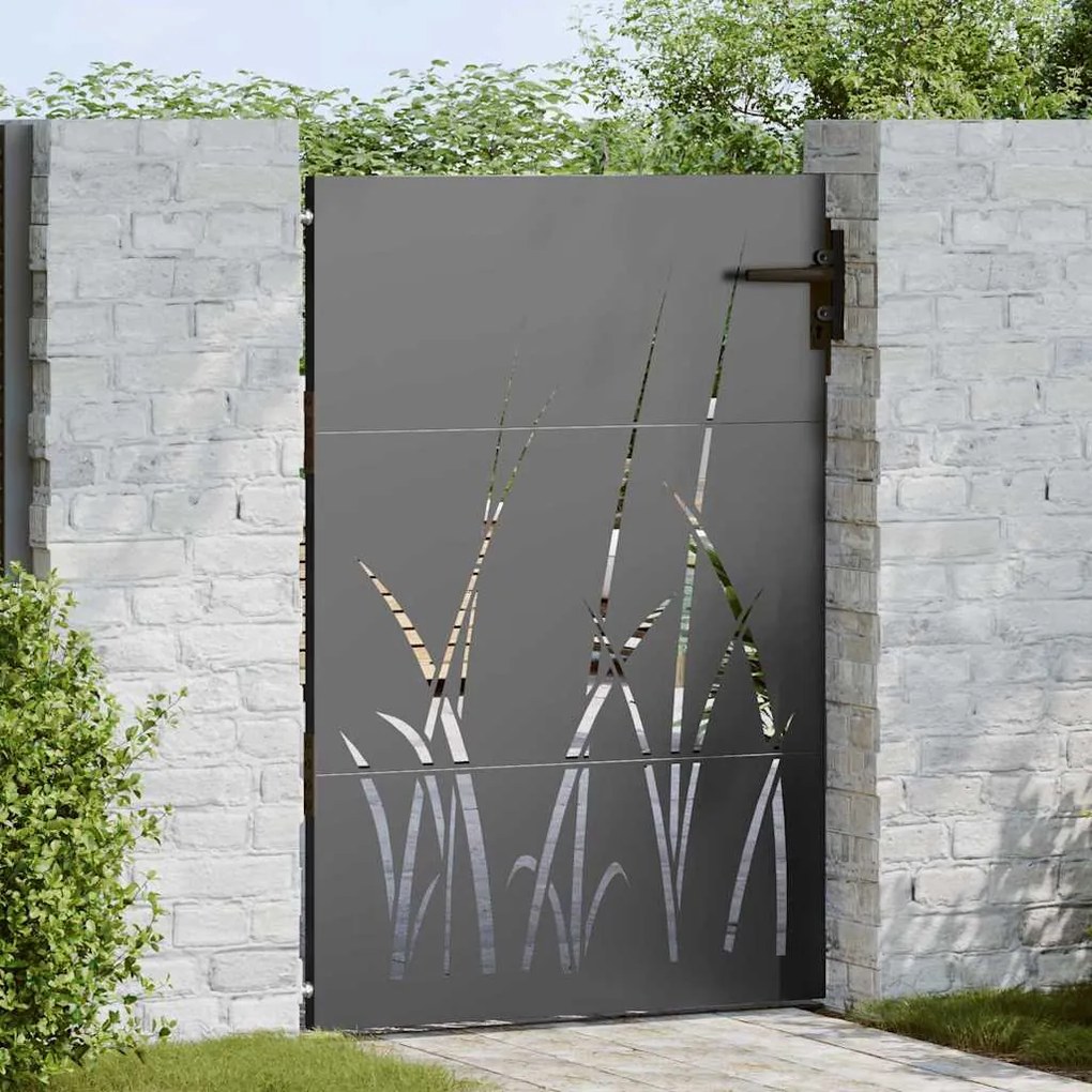 vidaXL Portão de Jardim Preto 105 x 125 cm Aço com Revestimento em Pó