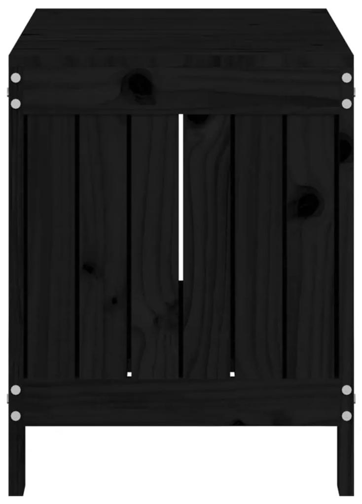 Caixa de arrumação jardim 76x42,5x54 cm pinho maciço preto