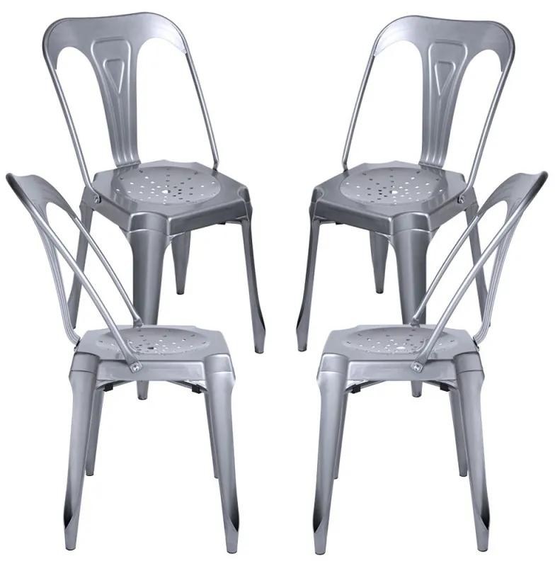Pack 4 Cadeiras Ulix - Cinza metalizado