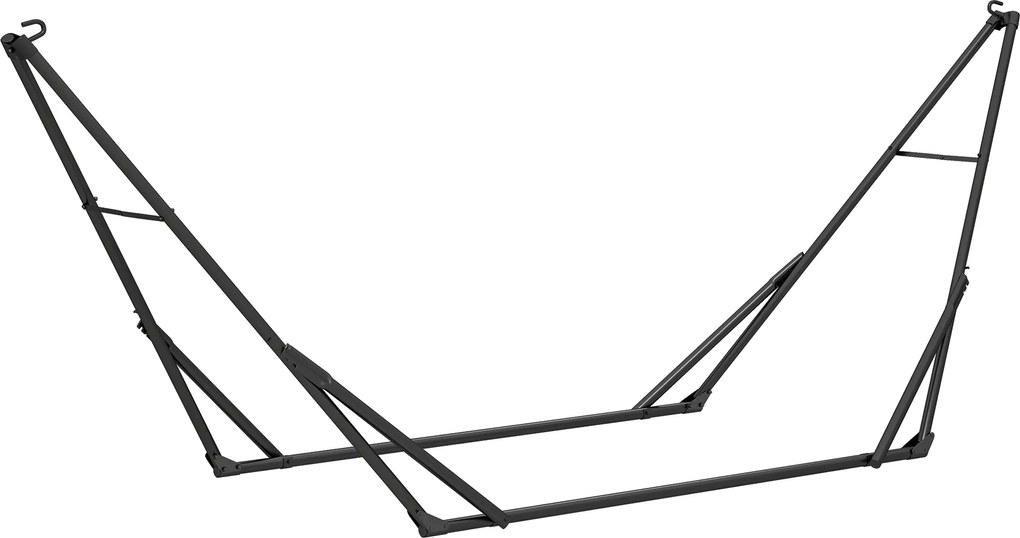 Outsunny Suporte para Cama Rede Dobrável Comprimento 290 cm Comprimento Ajustável Material Aço com Bolsa de Transporte Preto | Aosom Portugal