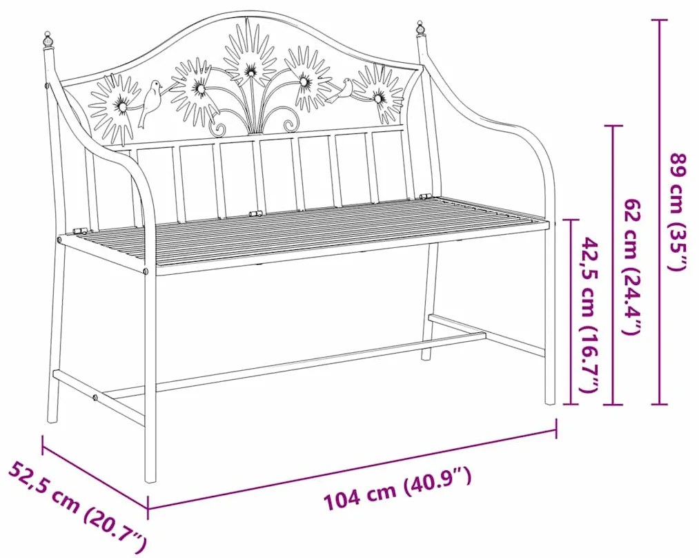 Banco Branco Metal 104 x 52.5 x 89 cm Feito para Durar