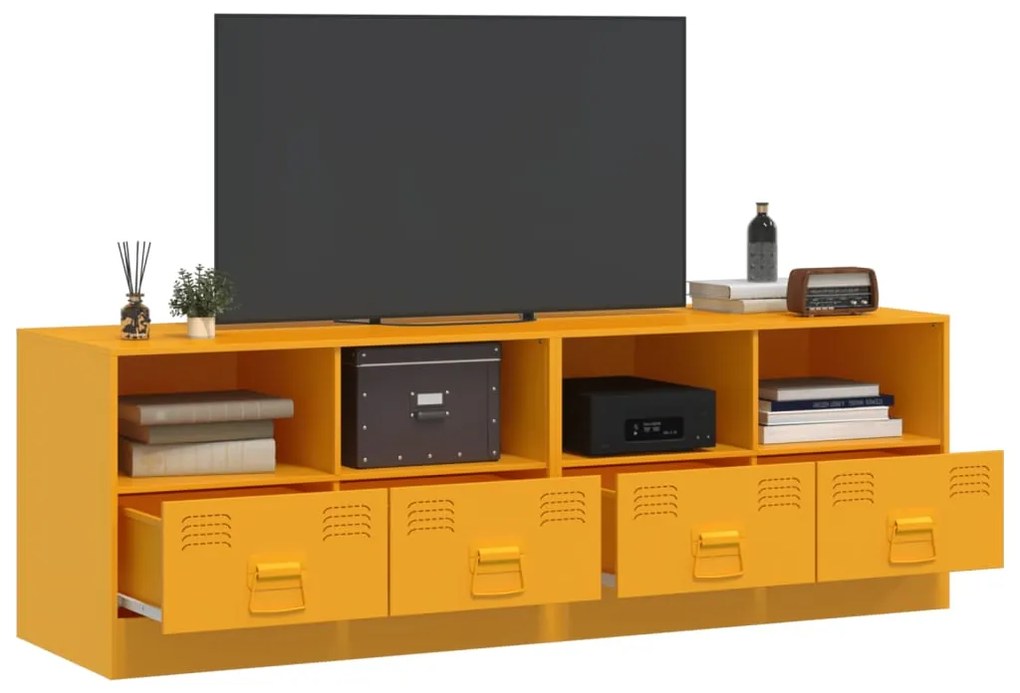 Móveis de TV 2 pcs 67x39x44 cm aço amarelo mostarda