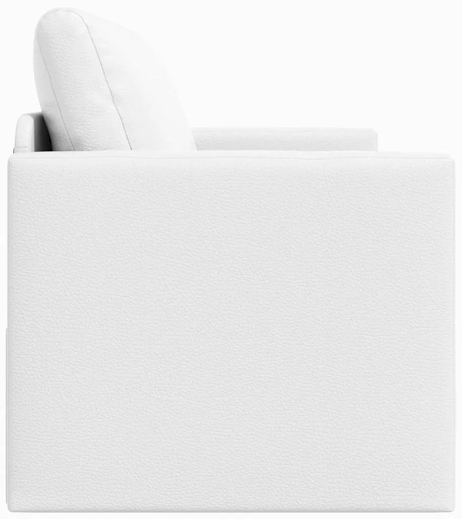 Sofá Cama de Chão 2-em-1 Branco 124x71x78 cm Couro Sintético