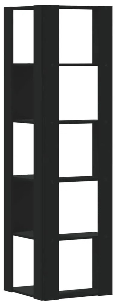Estante canto 5 prateleiras 50x50x179 cm deriv. madeira preto