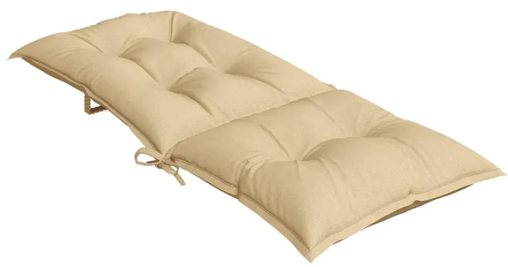 Almofadões para cadeiras altas 6 pcs mesclado tecido bege