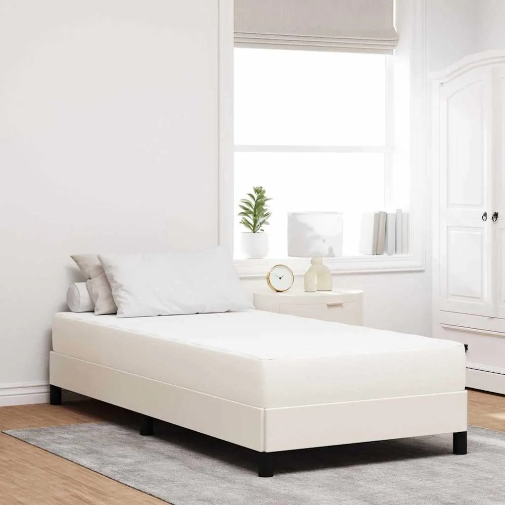 vidaXL Colchão de Cama com Molas Pocket - Creme, Médio, 100x200x20 cm, Tecido