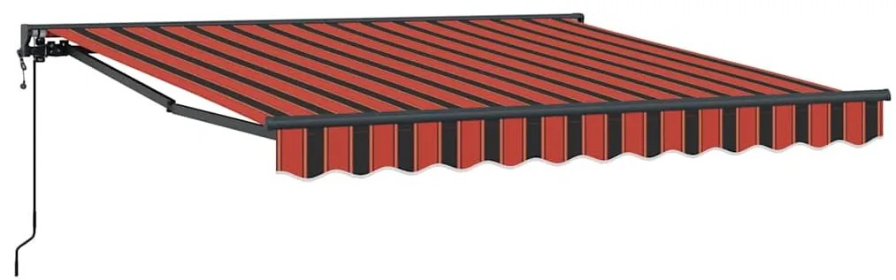 Toldo Retrátil Manual Laranja e Marrom 350x250 cm