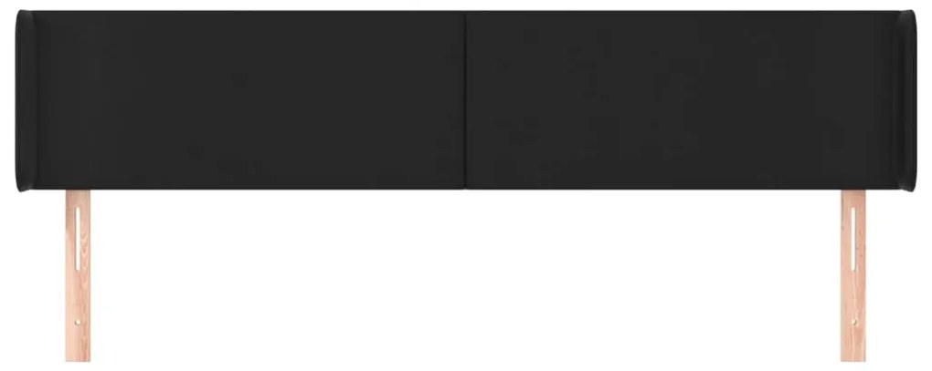 Cabeceira de cama c/ abas couro artificial 163x16x78/88cm preto