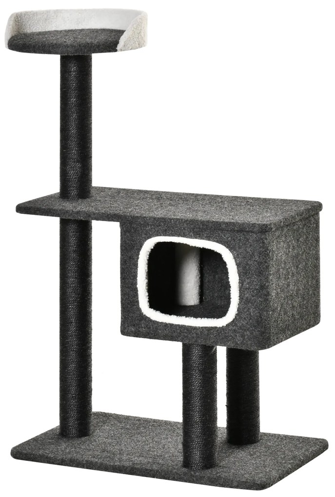 Árvore para Gatos Torre de Escalada para Gato com Caverna Várias Plataformas e Postes Arranhadores de Sisal Natural Centro de Atividades 70x41x112cm C