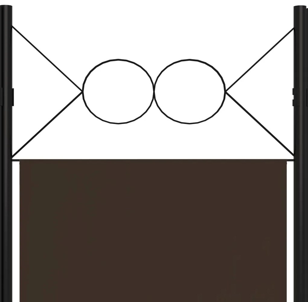 Divisória de quarto com 5 painéis 200x180 cm castanho