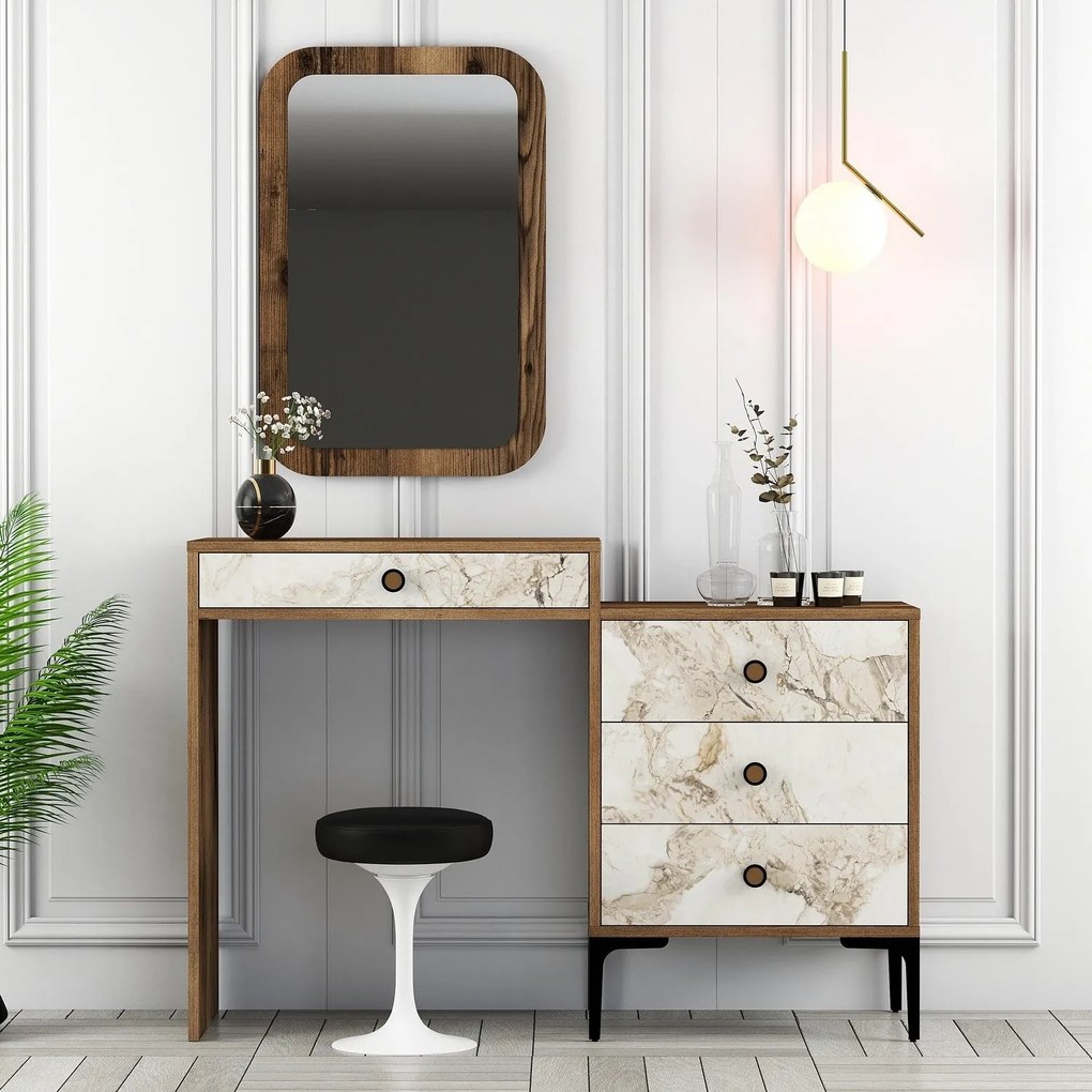 Dresser Lizbon500 – Walnut/White – 124x84,7x40 cm