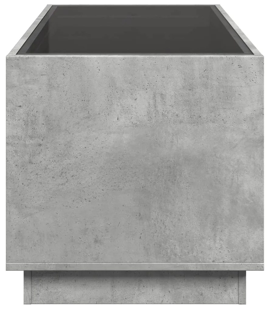 Mesa de centro luzes LED Infinity 70x50x50 cm cinzento cimento