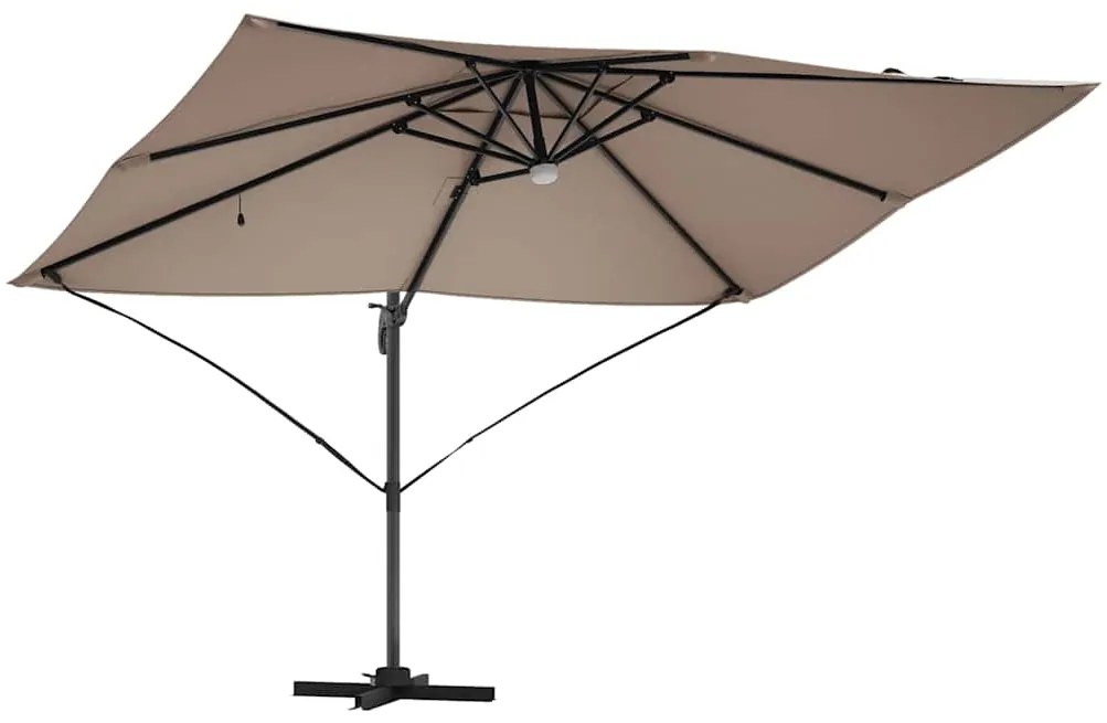 Guarda-sol Cantilever Roma da com LEDs, Cor Taupe, Medidas 352x251x265