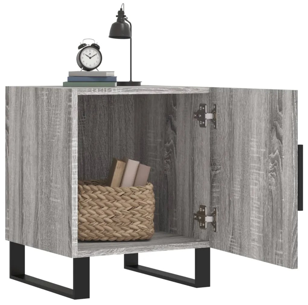 Mesa cabeceira 40x40x50 cm derivados de madeira cinzento sonoma