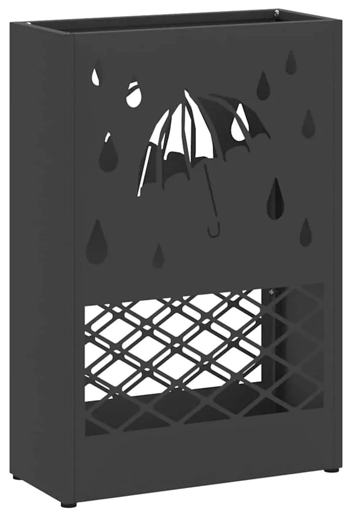 Suporte para Guarda-chuva Preto 28x12x41 cm em Aço