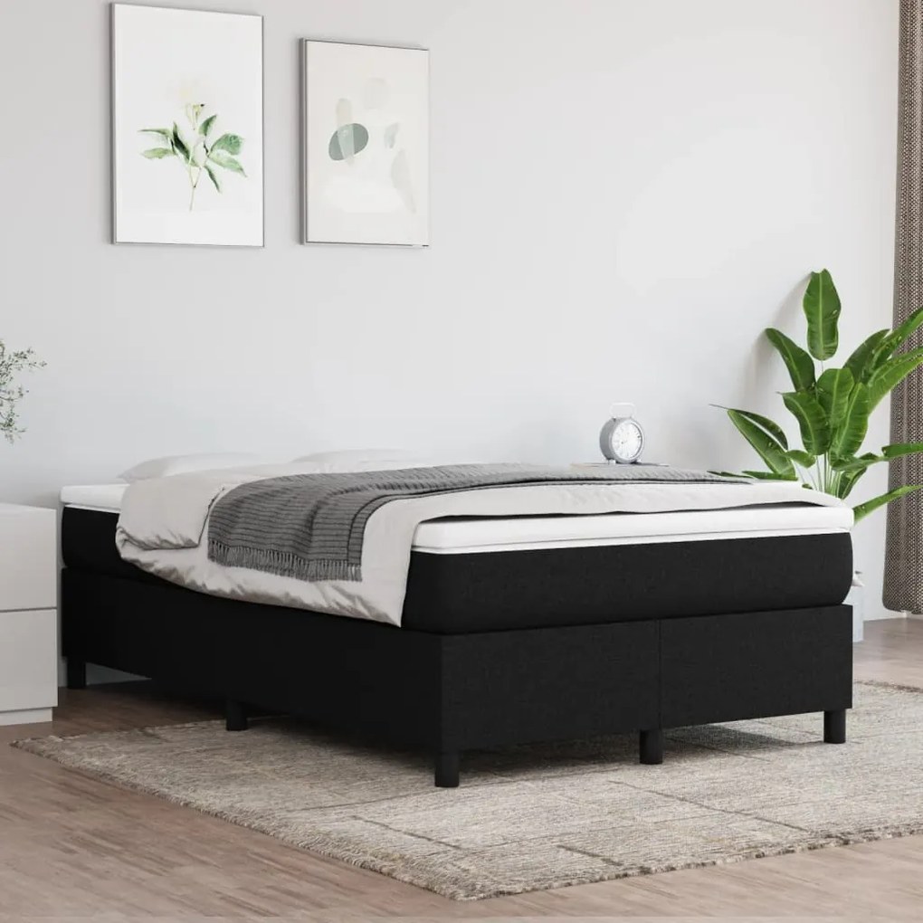 Estrutura de cama sem colchão 120x200 cm tecido preto