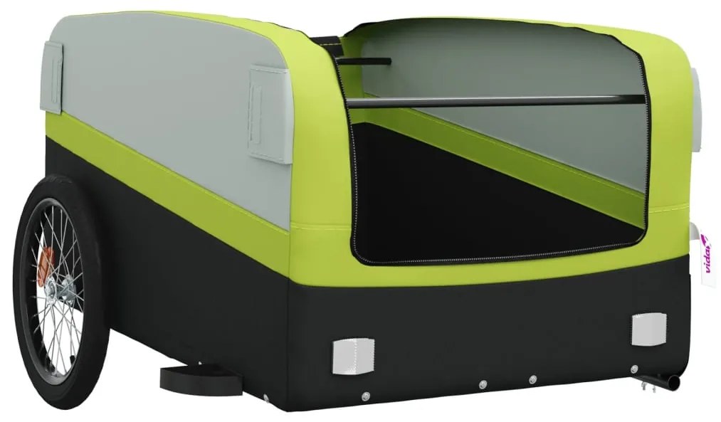 Reboque para bicicleta 45 kg ferro preto e verde